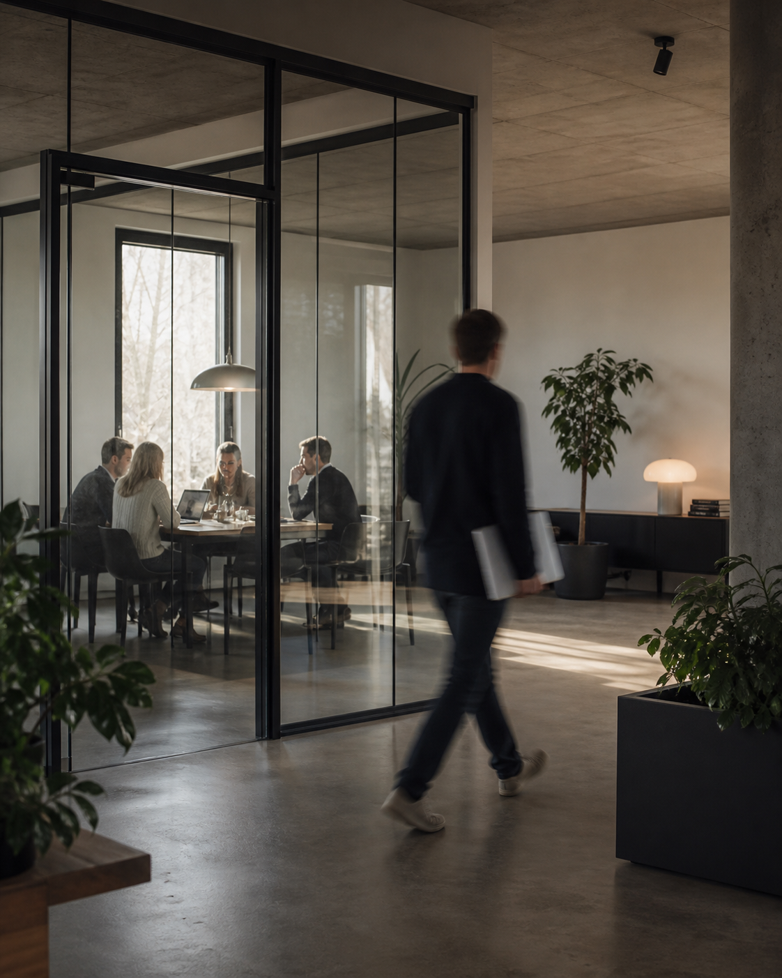 A modern office workspace