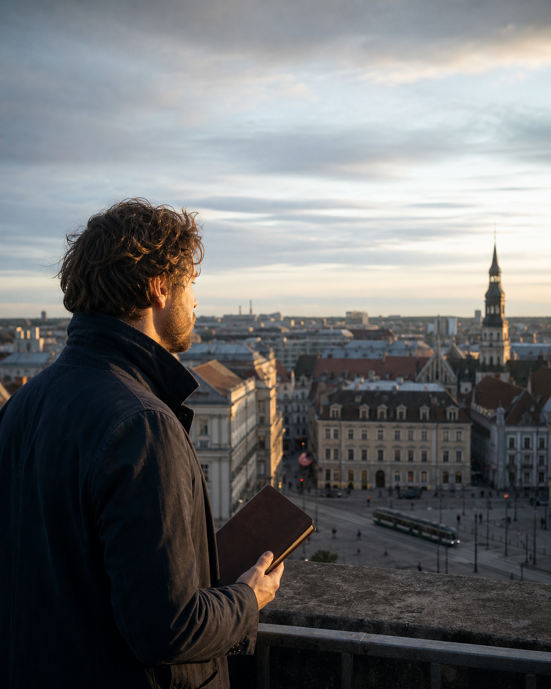 A founder looking out across a city — building a local Kesk marketplace