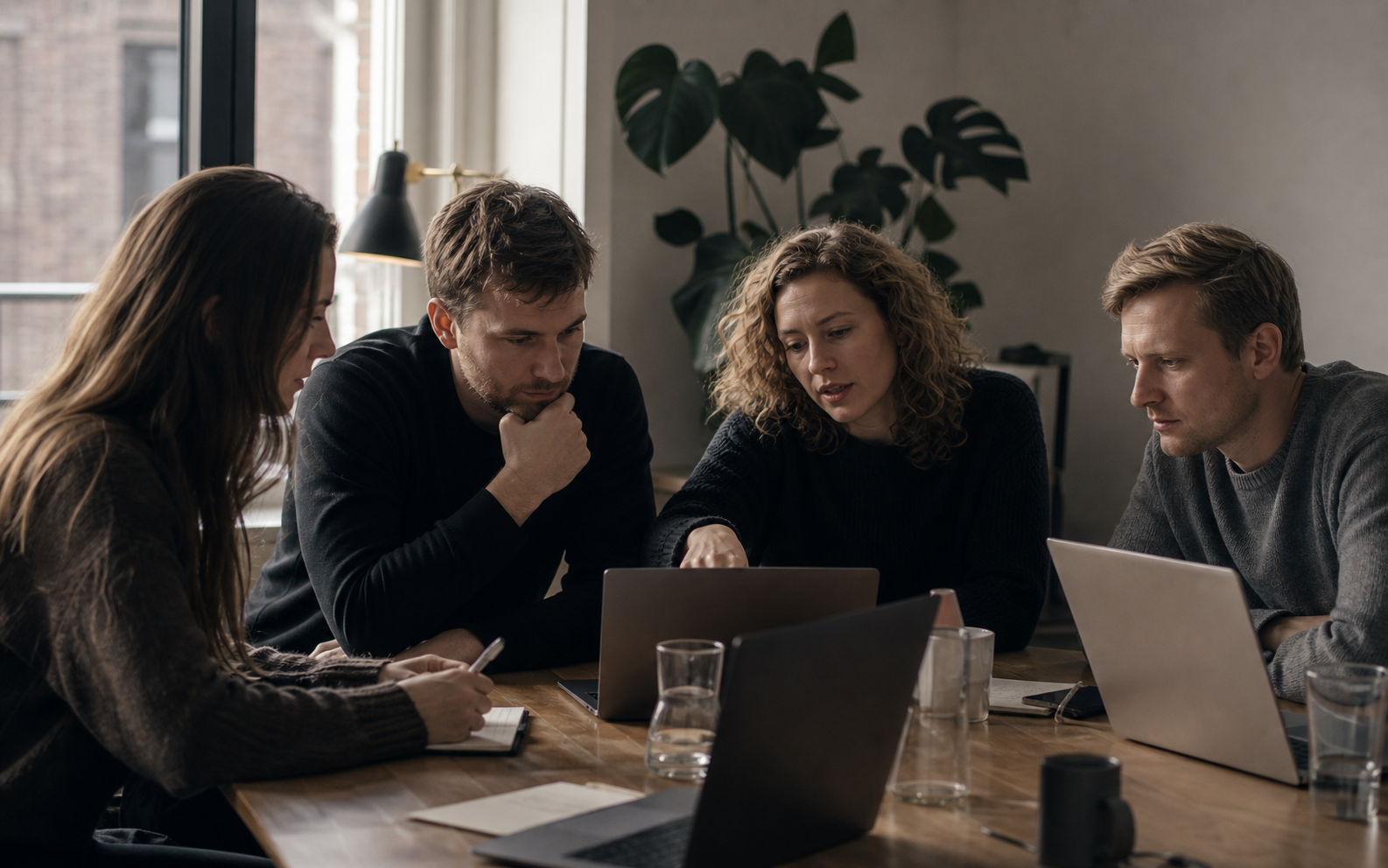 Team at a meeting table